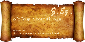 Zárug Szofrónia névjegykártya